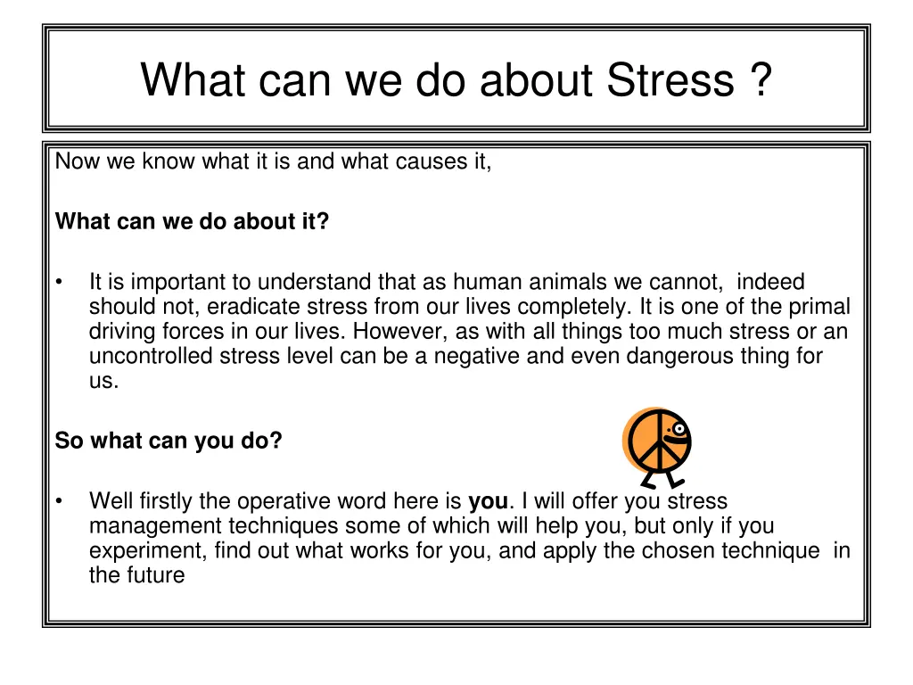 what can we do about stress