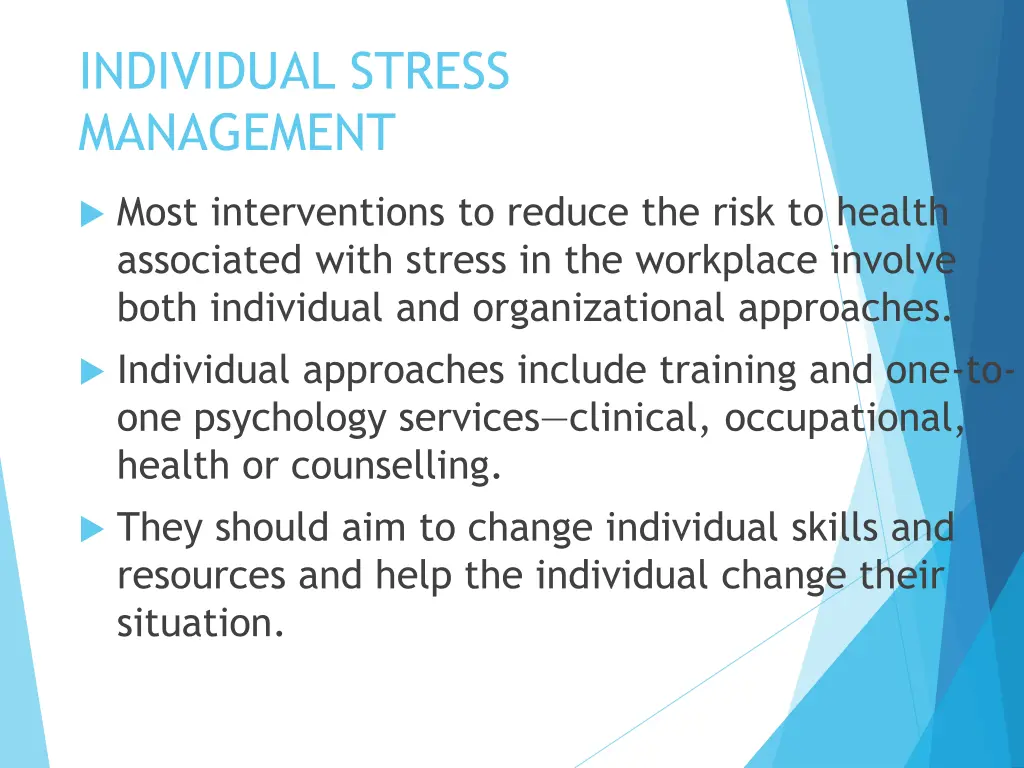 individual stress management