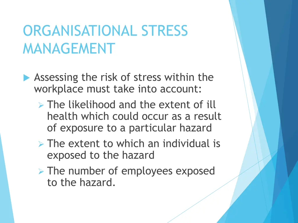 organisational stress management