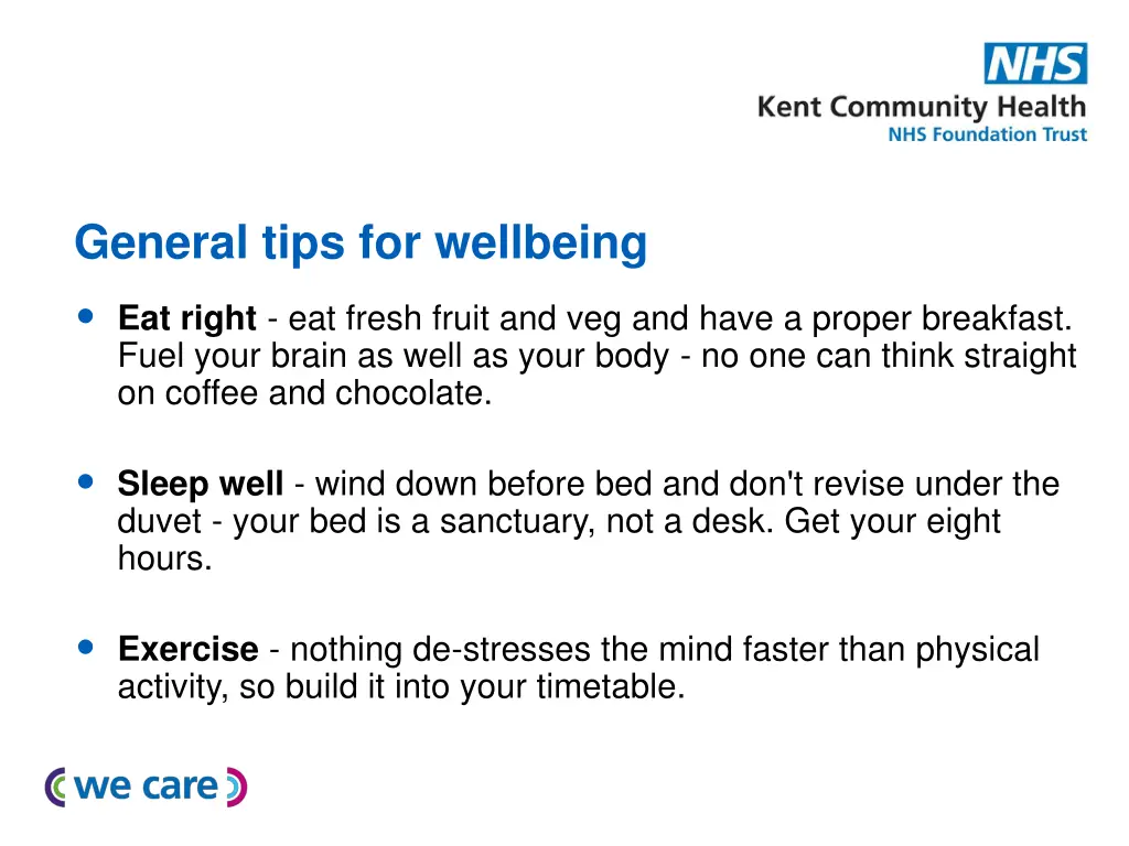 general tips for wellbeing