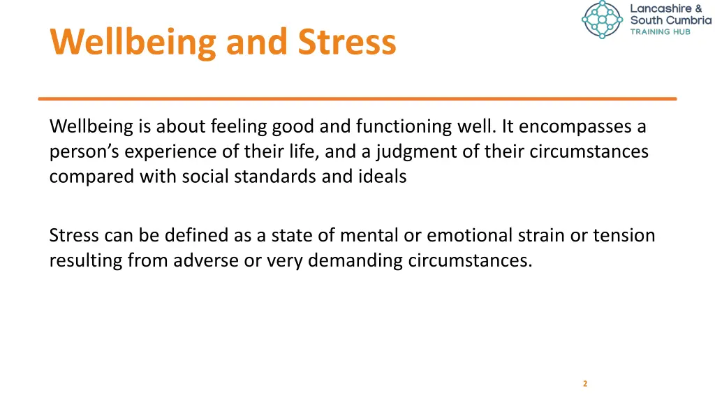 wellbeing and stress