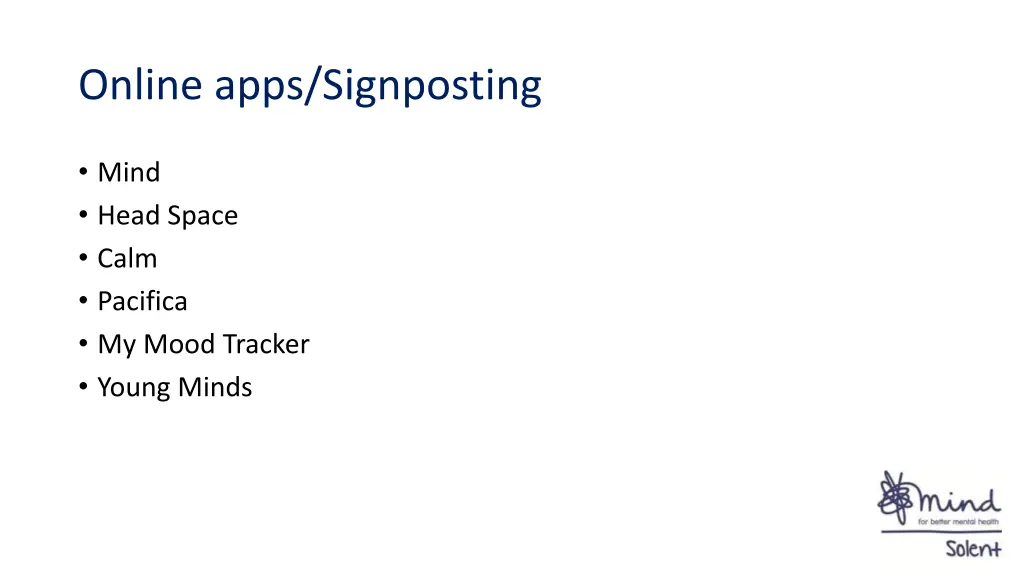 online apps signposting