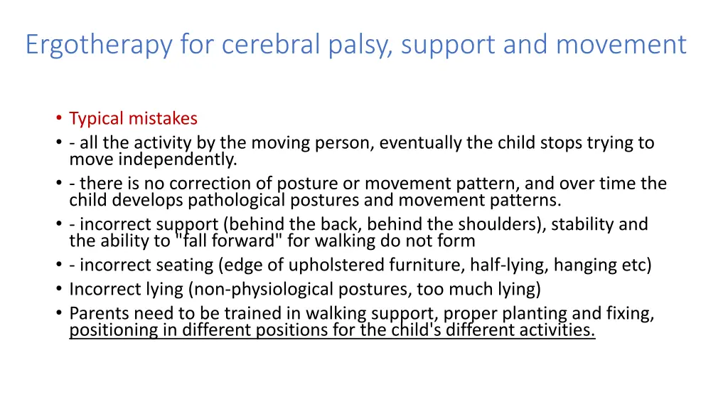 ergotherapy for cerebral palsy support