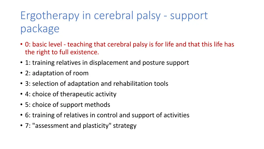 ergotherapy in cerebral palsy support package