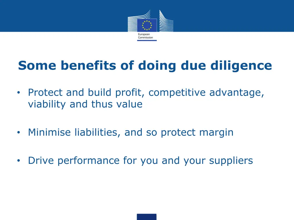 some benefits of doing due diligence