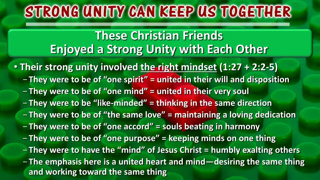 these christian friends enjoyed a strong unity 1