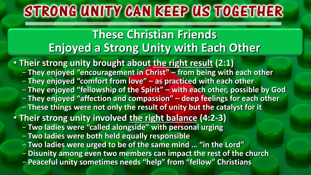 these christian friends enjoyed a strong unity 2