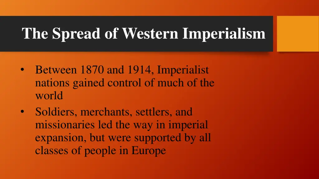 the spread of western imperialism