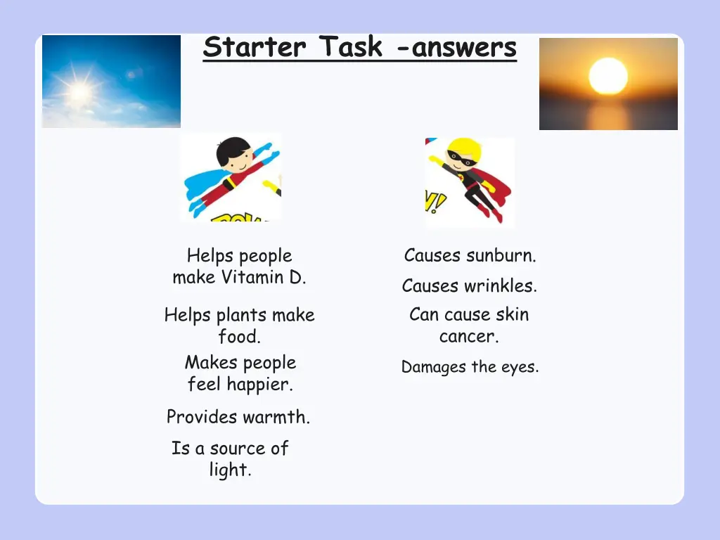 starter task answers