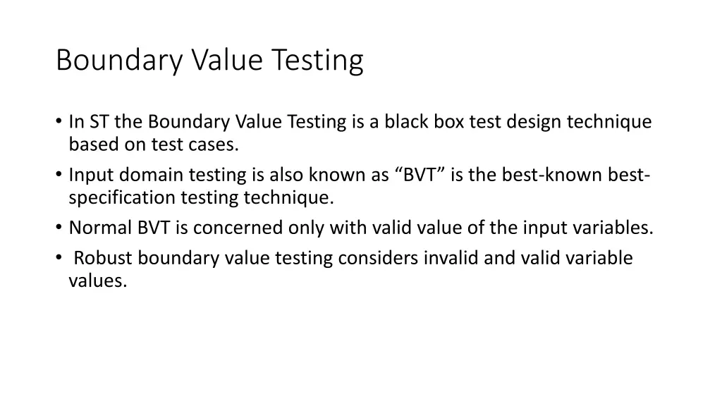 boundary value testing