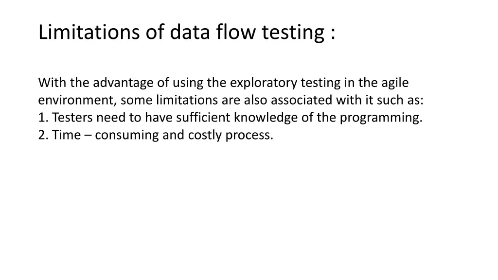 limitations of data flow testing