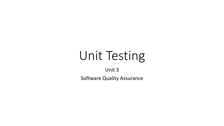 unit testing