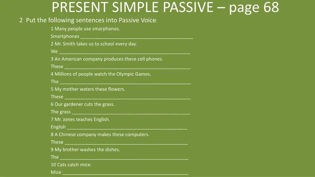 present simple passive page