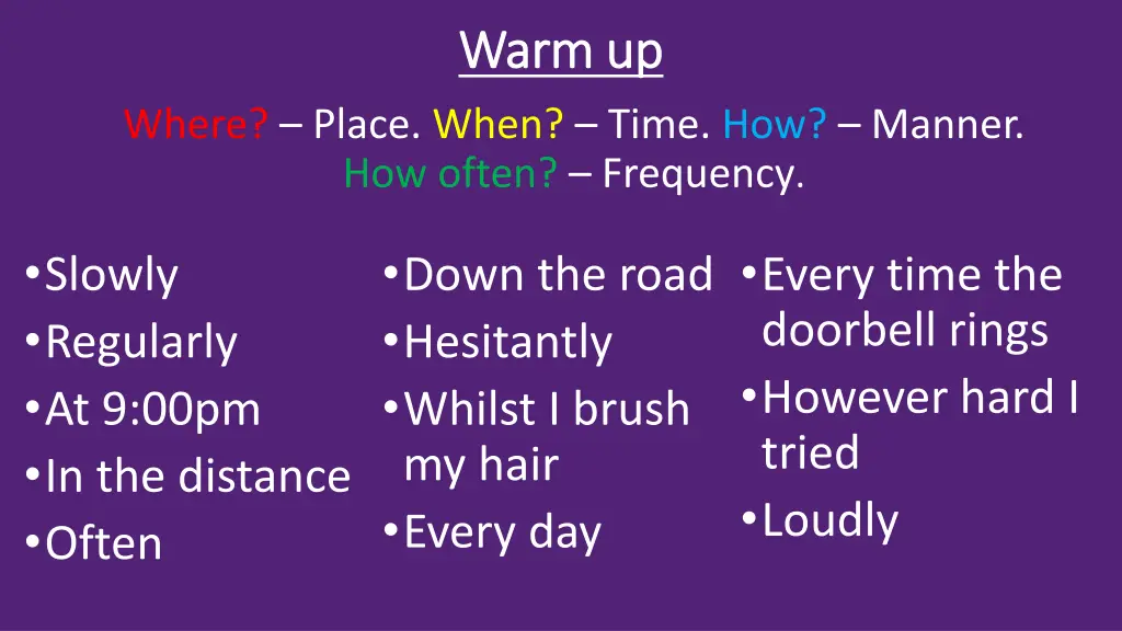 warm up warm up 1