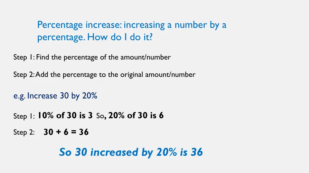 percentage increase increasing a number