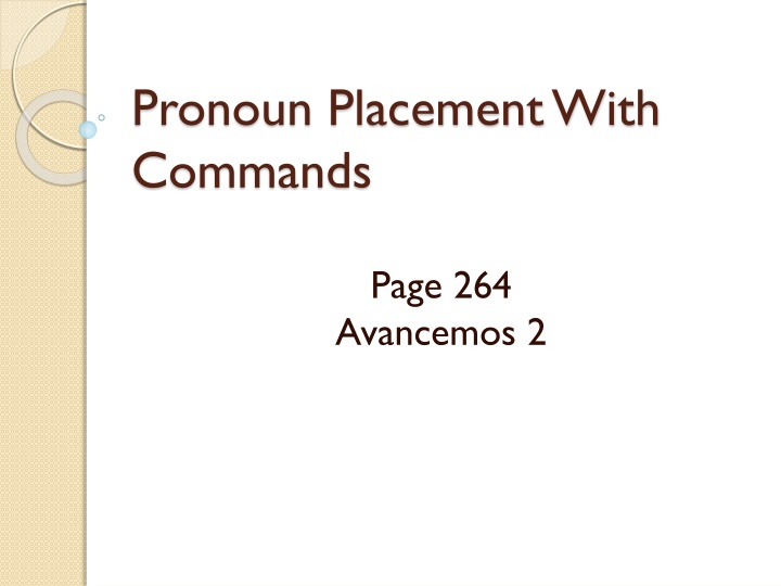 pronoun placement with commands