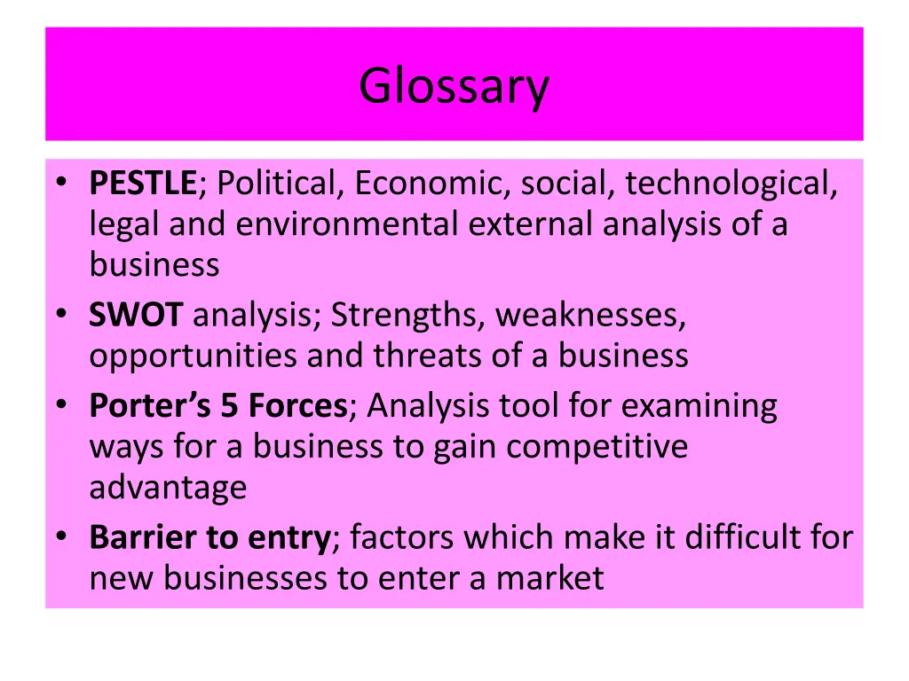 glossary