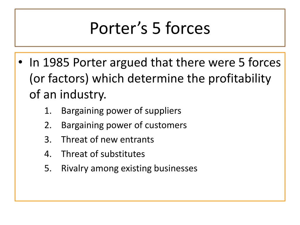 porter s 5 forces