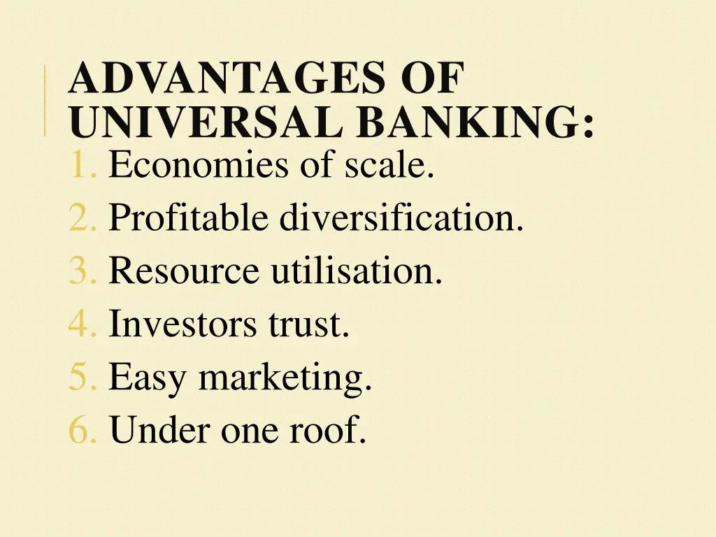 advantages of universal banking 1 economies