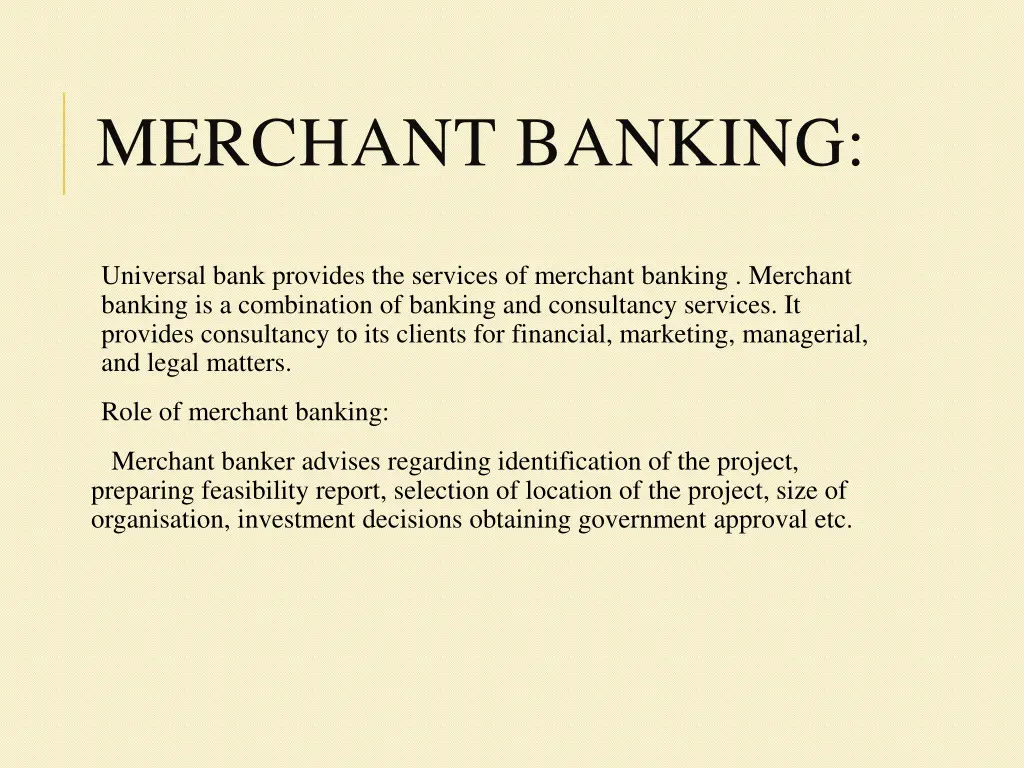 merchant banking