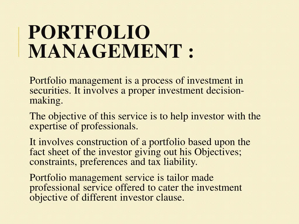 portfolio management