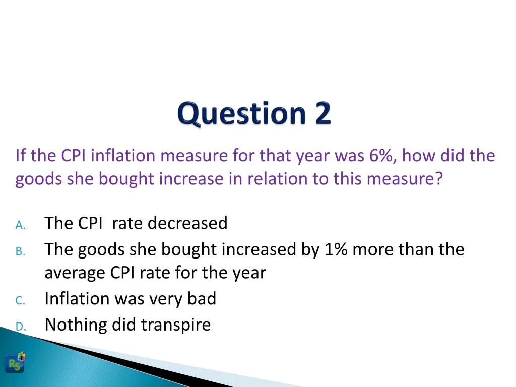 if the cpi inflation measure for that year