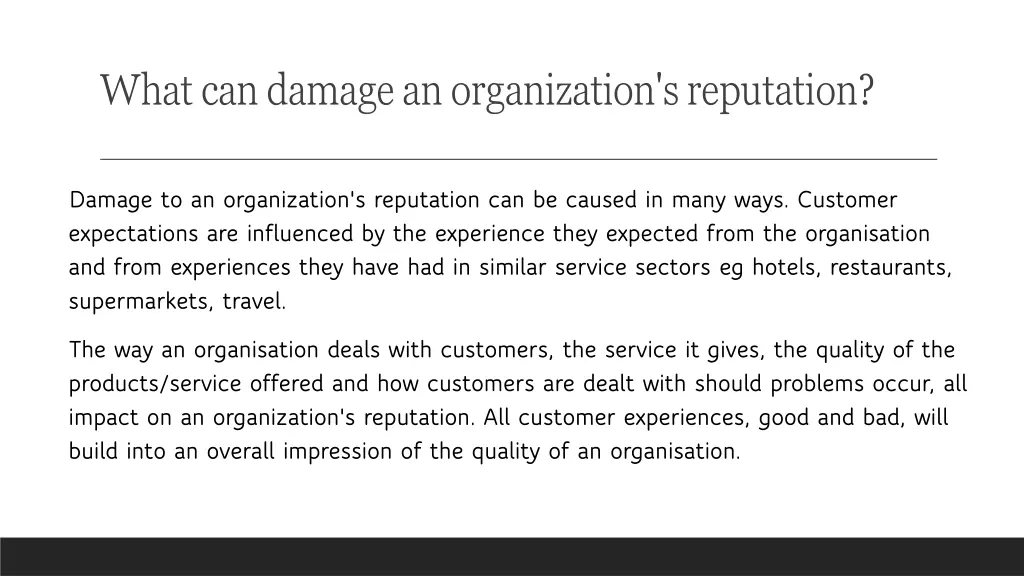 what can damage an organization s reputation