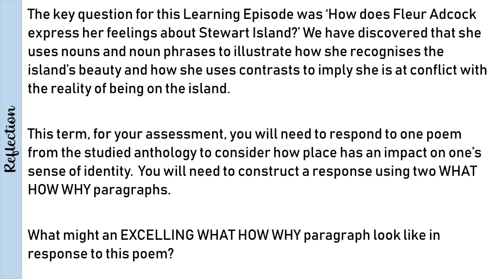 the key question for this learning episode