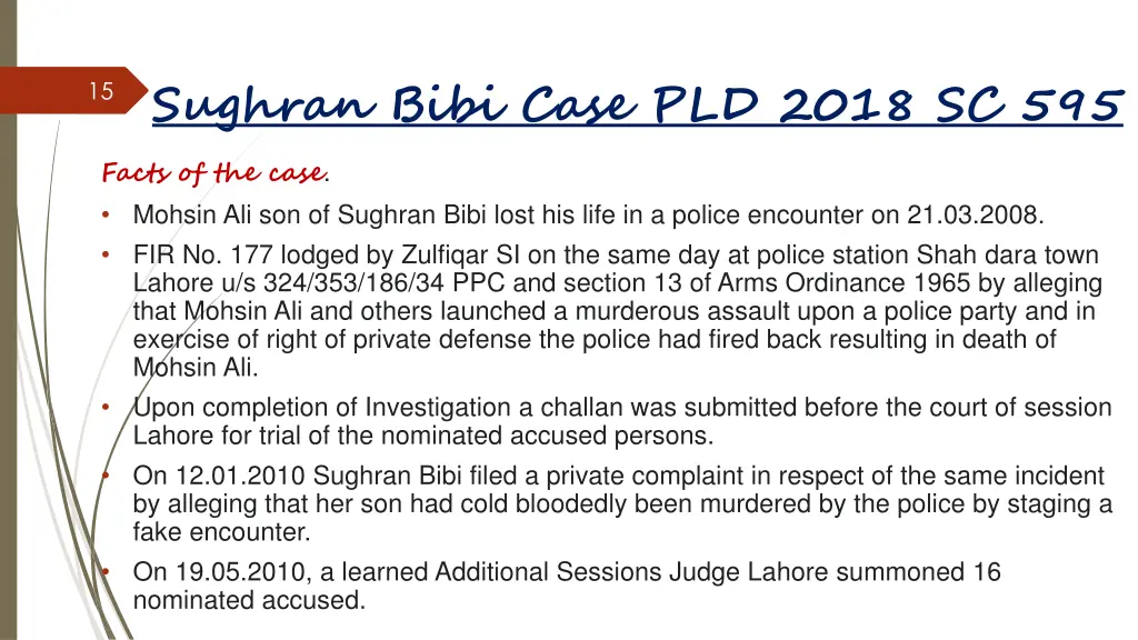 sughran bibi case pld 2018 sc 595 facts