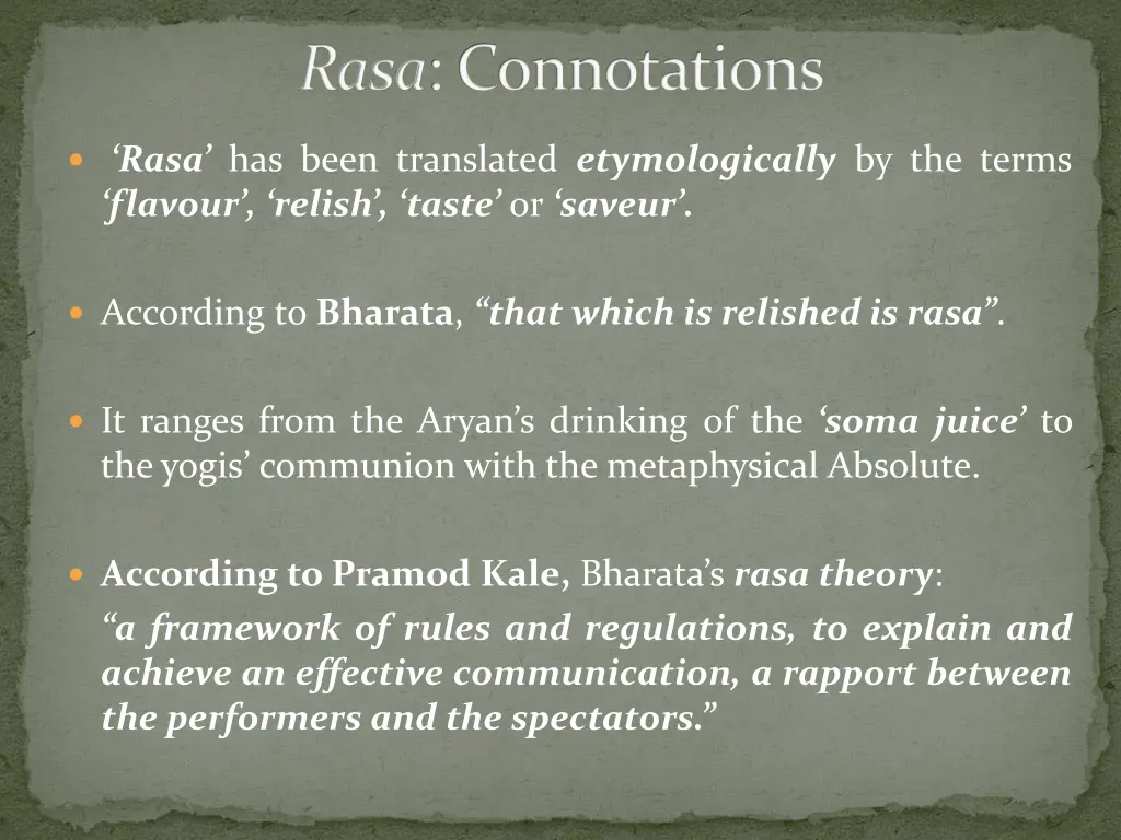 rasa connotations