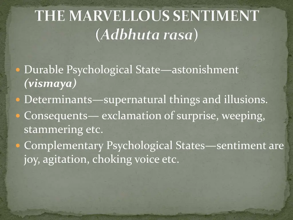 the marvellous sentiment adbhuta rasa