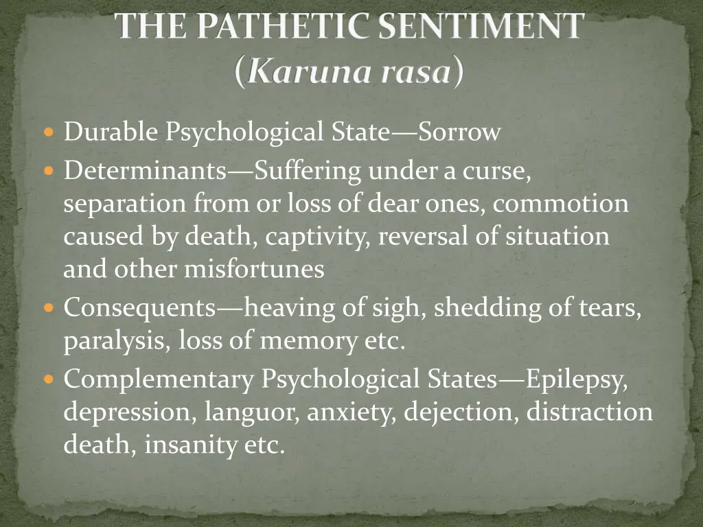 the pathetic sentiment karuna rasa