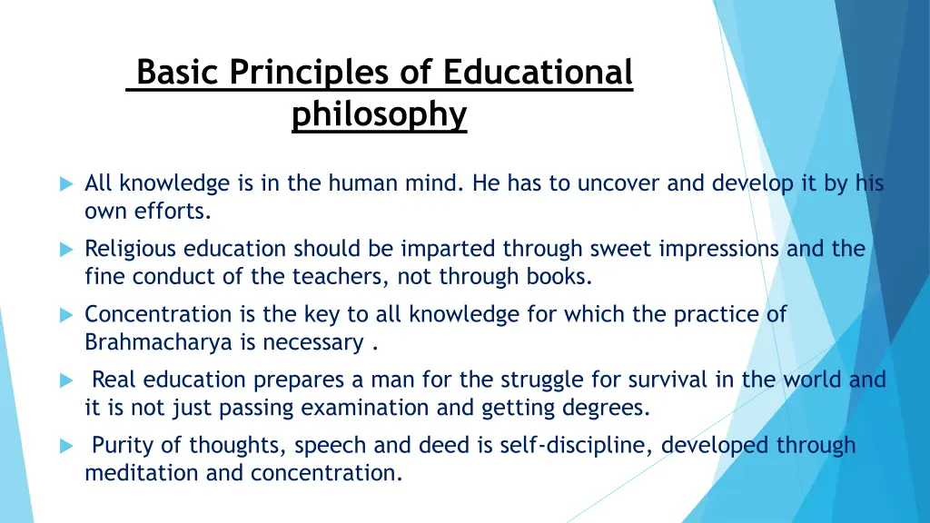 basic principles of educational philosophy