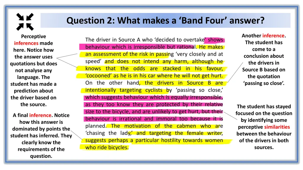 question 2 what makes a band four answer