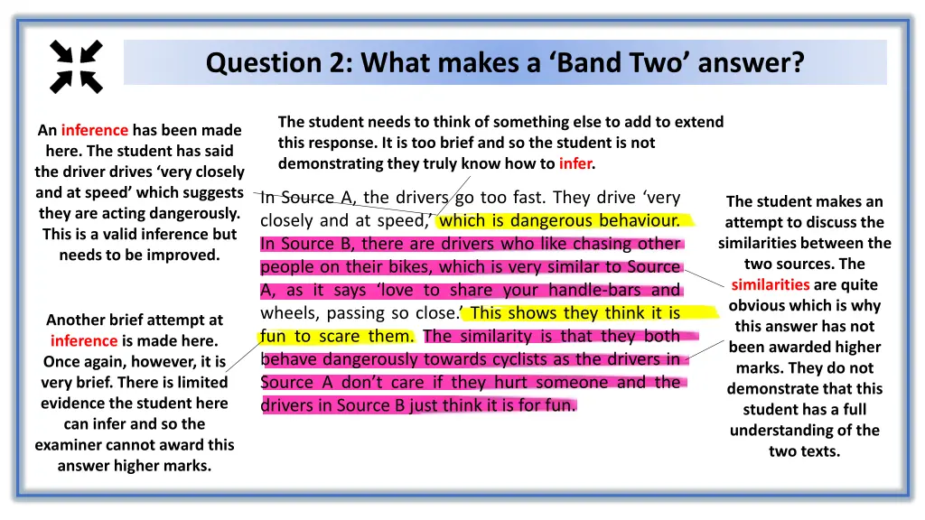 question 2 what makes a band two answer