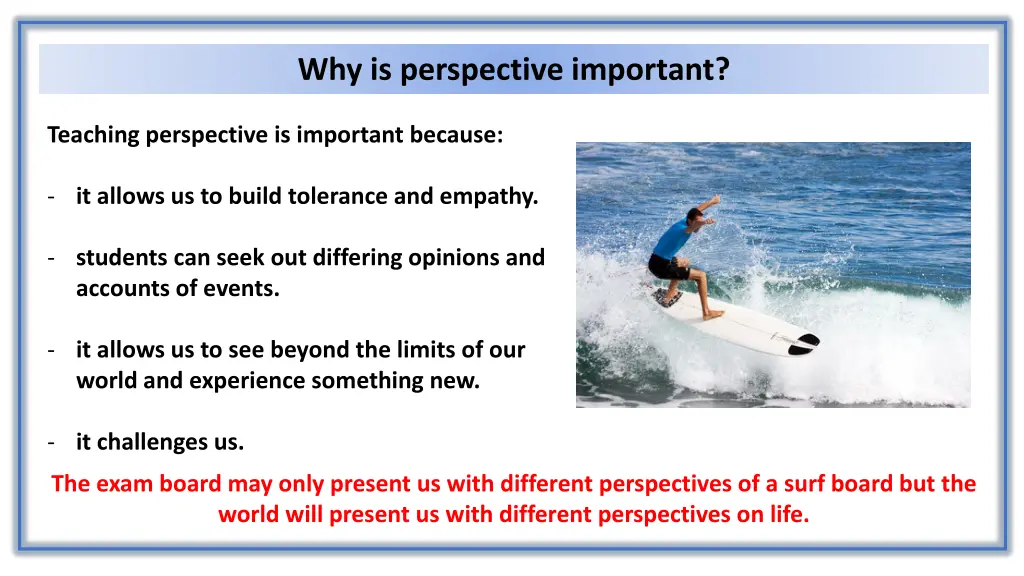 why is perspective important