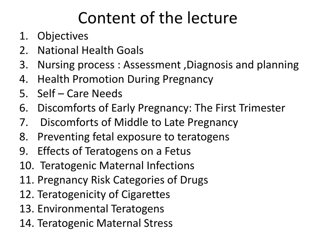 content of the lecture 1 objectives 2 national