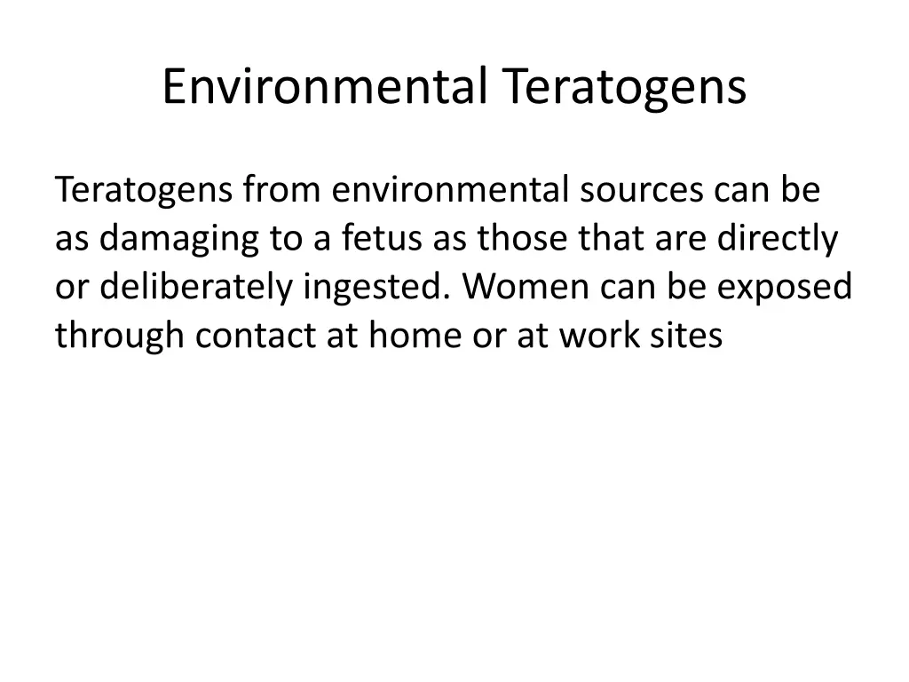 environmental teratogens