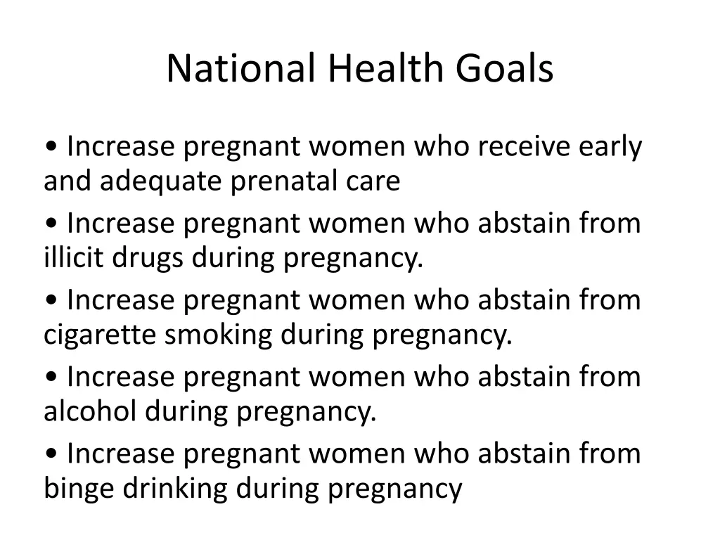 national health goals