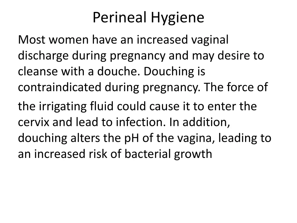 perineal hygiene