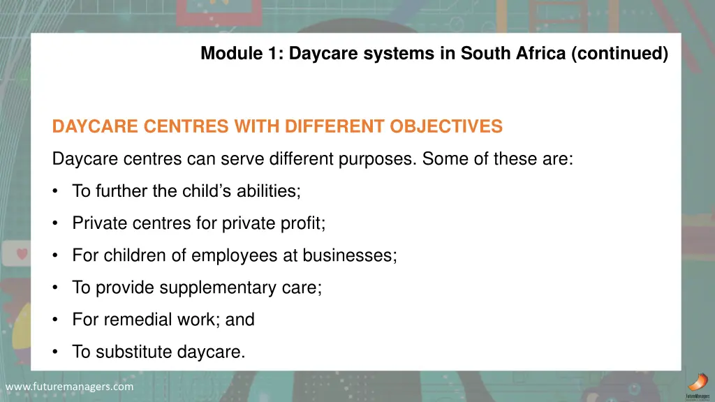 module 1 daycare systems in south africa continued 3