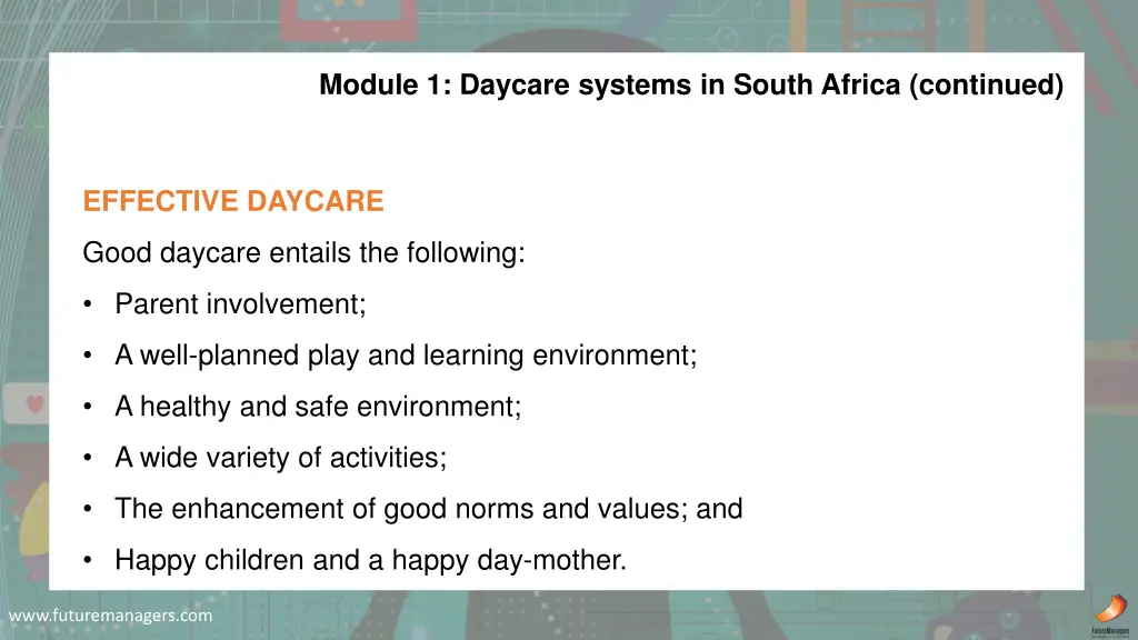 module 1 daycare systems in south africa continued 4