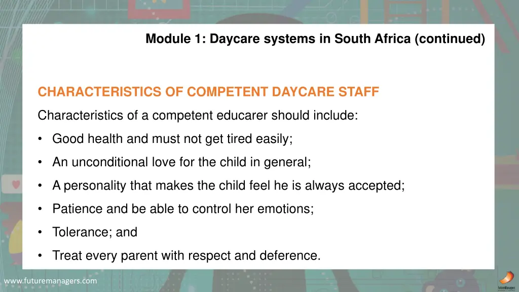 module 1 daycare systems in south africa continued 5