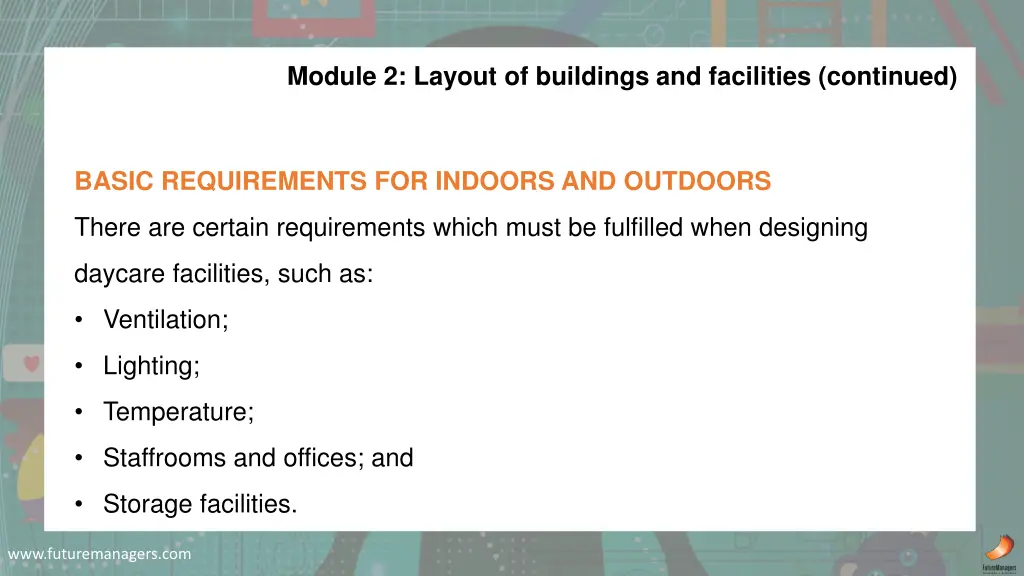 module 2 layout of buildings and facilities 2