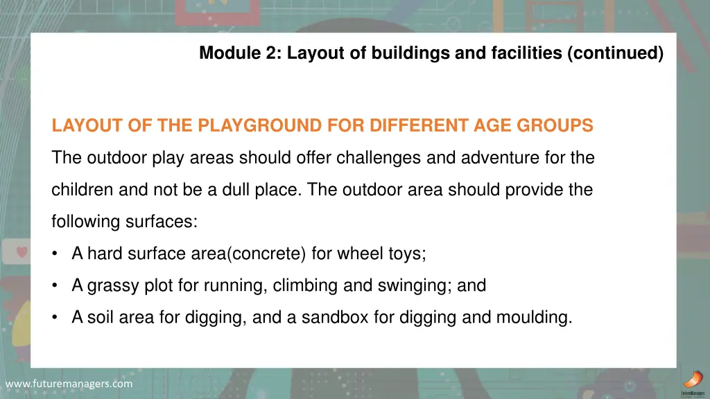 module 2 layout of buildings and facilities 4