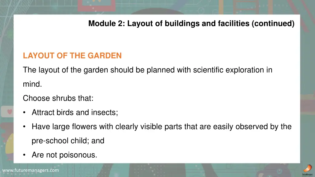 module 2 layout of buildings and facilities 5