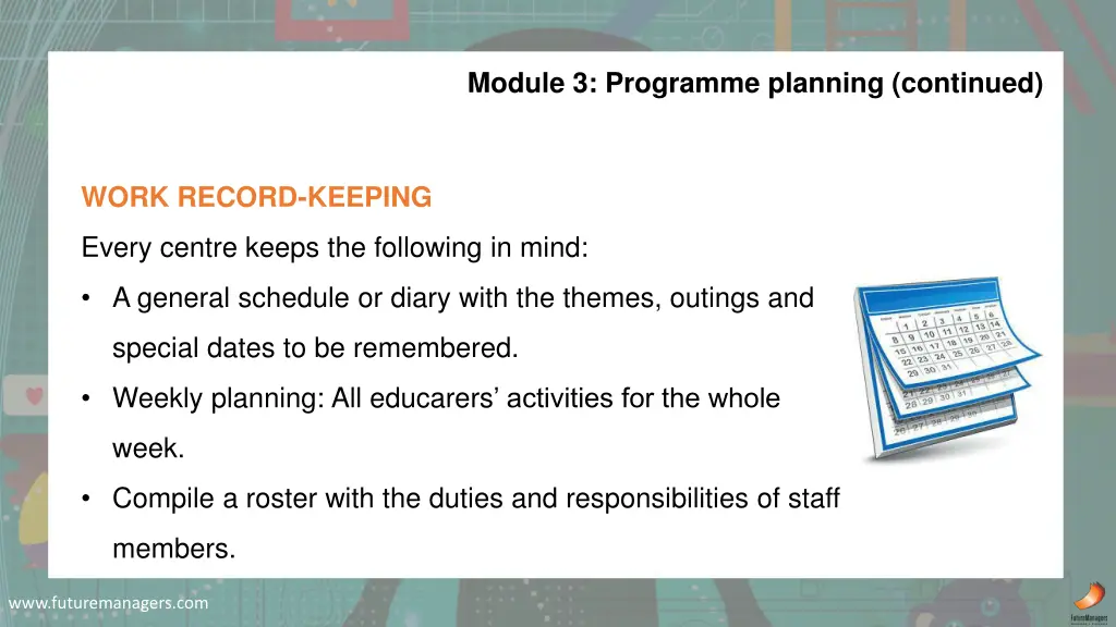 module 3 programme planning continued 3