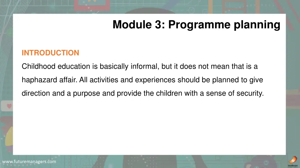 module 3 programme planning