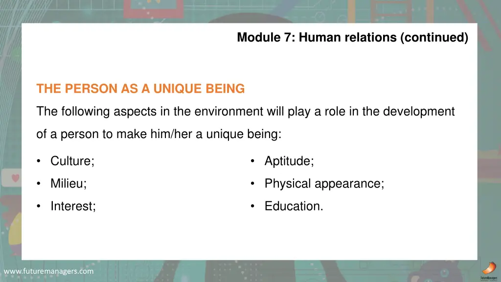 module 7 human relations continued