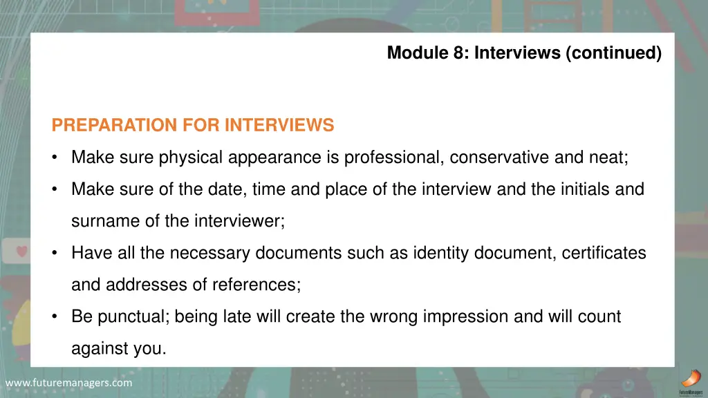 module 8 interviews continued 1